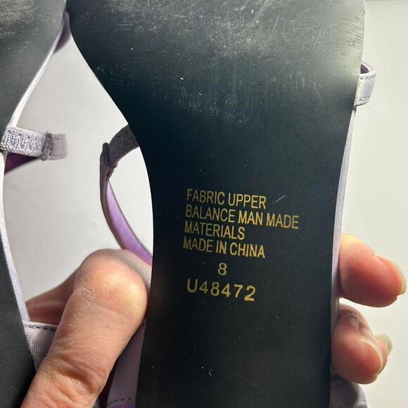 Vintage Y2K 2000s 90s square toe block he light purple high heels shoes 8 - Picture 8 of 8